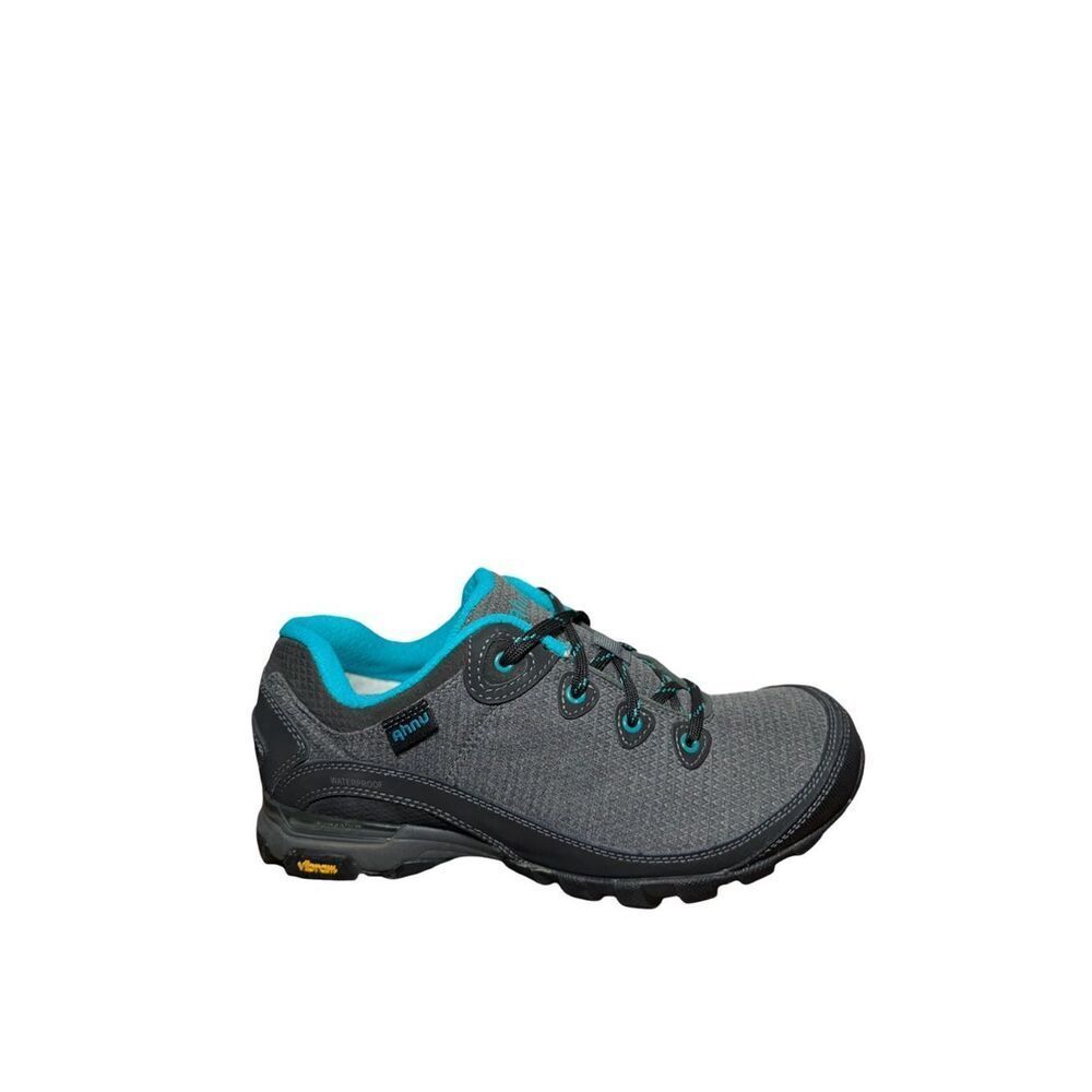 Ahnu Women's Gray Athletic Shoe with Teal Accents size 8.5